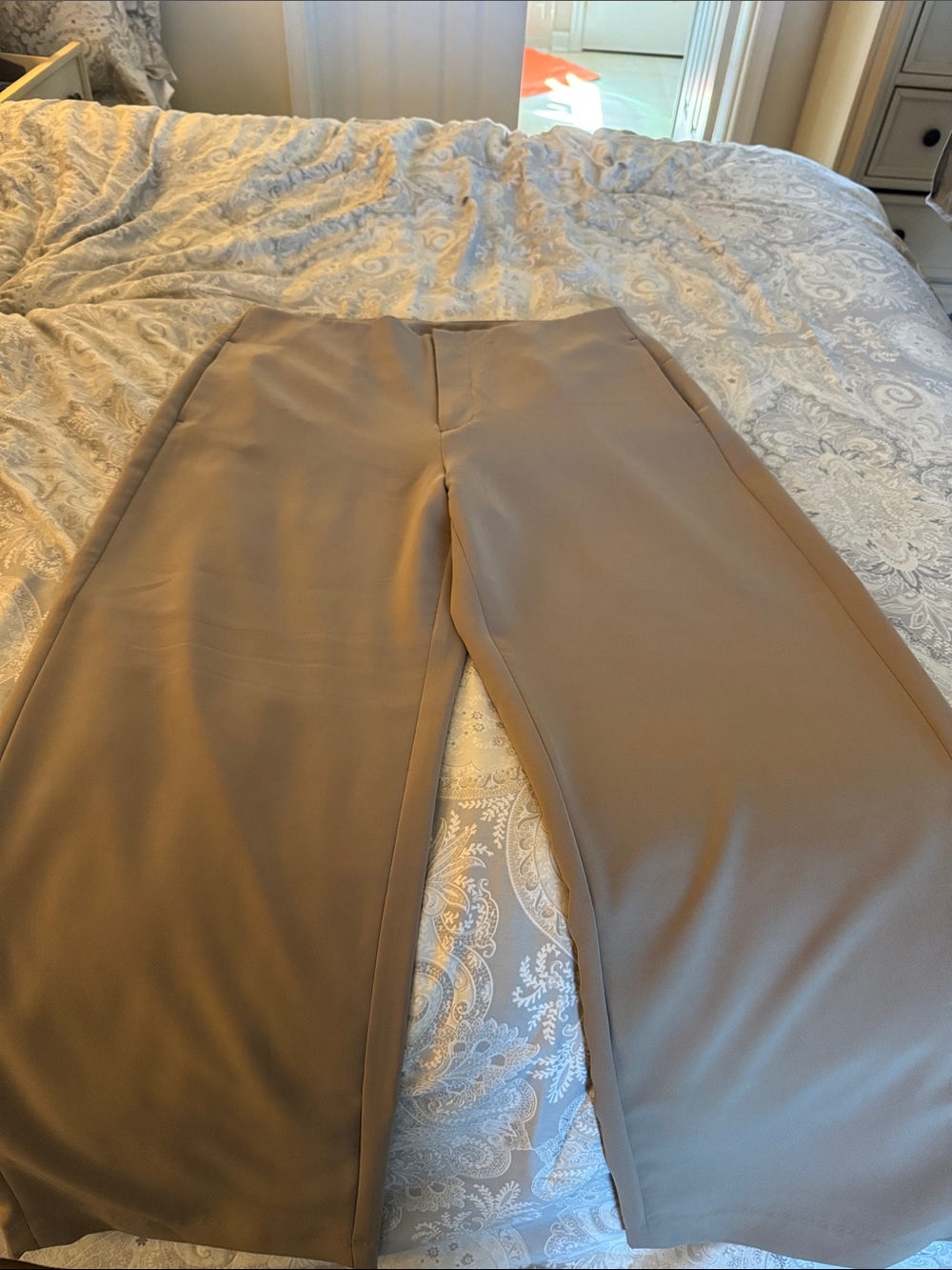 GAP Women's Wide-Leg Trousers — Taupe Brown